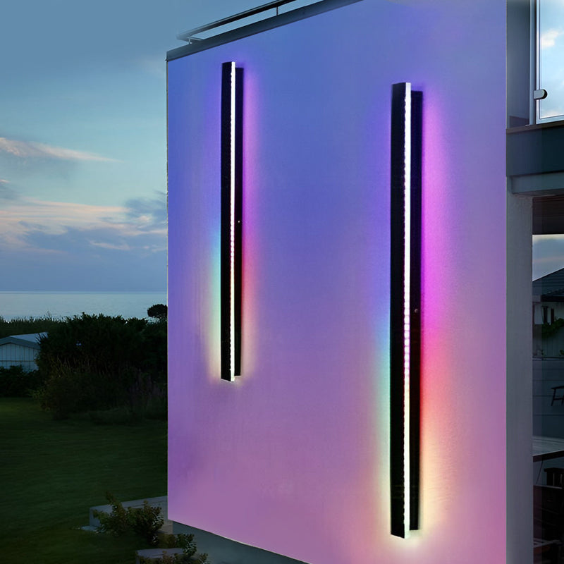 Black Outdoor LED Linear Wall Lights - Long-Lasting Energy-Efficient Lighting for Patios & Gardens