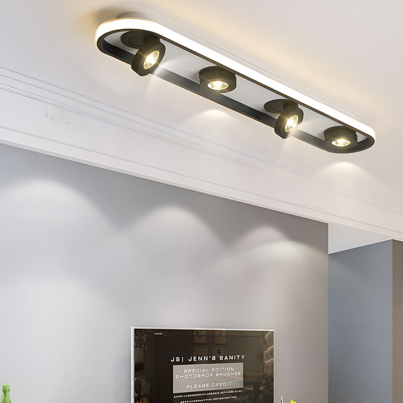 Modern Adjustable Rounded Rectangular LED Ceiling Spotlight - Sleek Design for Home & Office Lighting