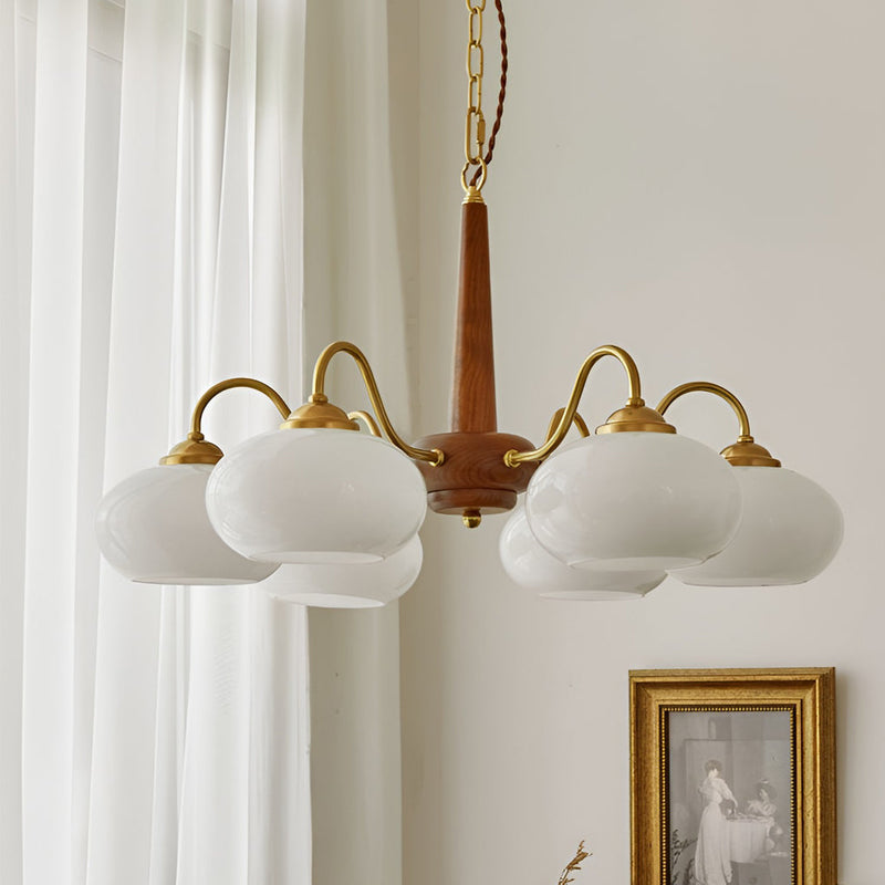 Optimized Product Title: "Nordic Chandelier - 4 & 6-Light Glass & Wood E27 LED Hanging Ceiling Light Fixture" 

This title includes relevant keywords while maintaining clarity and appeal for potential customers.