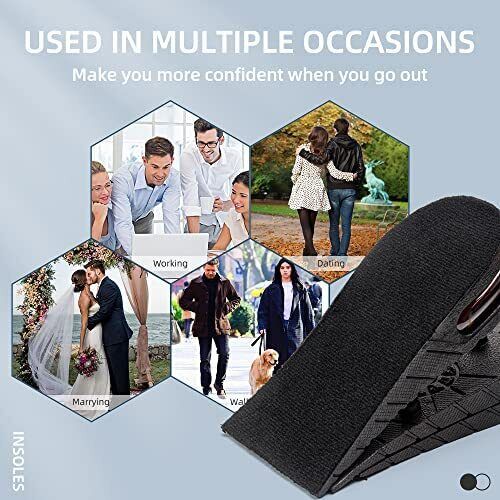 Height Increase Insoles - Comfortable Shoe Lifts for Men & Women | Elevate Your Style & Confidence
