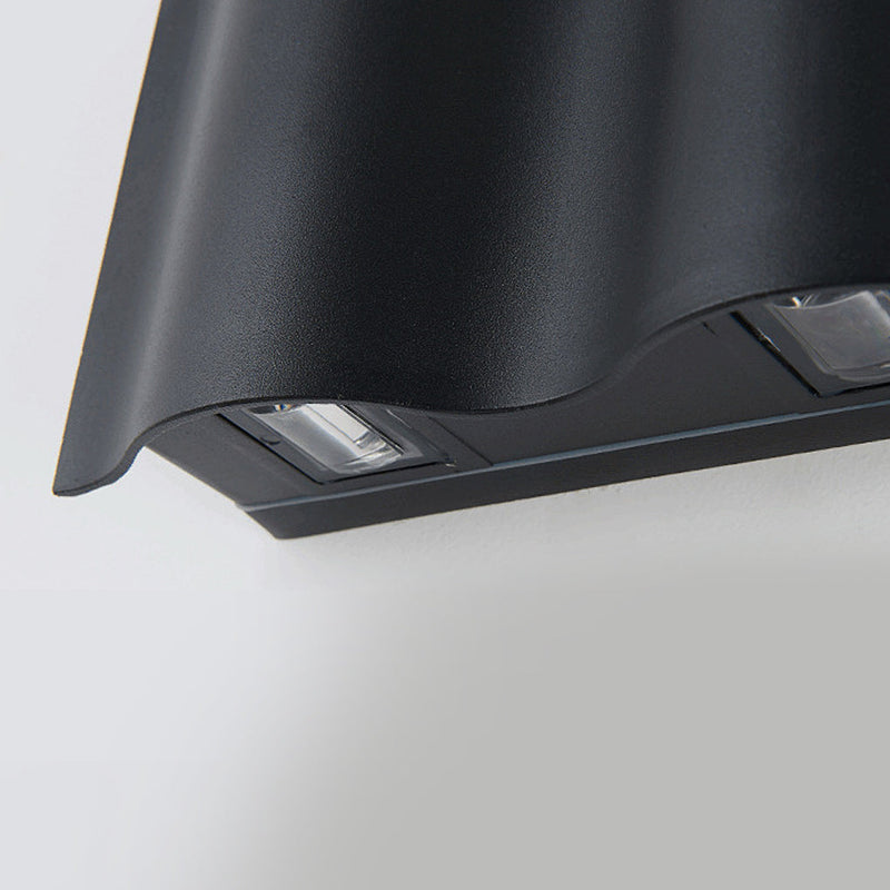 Arc Waterproof LED Wave Wall Sconces - Stylish Outdoor Up & Down Lighting for Patios & Gardens