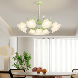 Elegant French Style Chandelier with 9 Flower Heads - Three-Step Dimming Feature