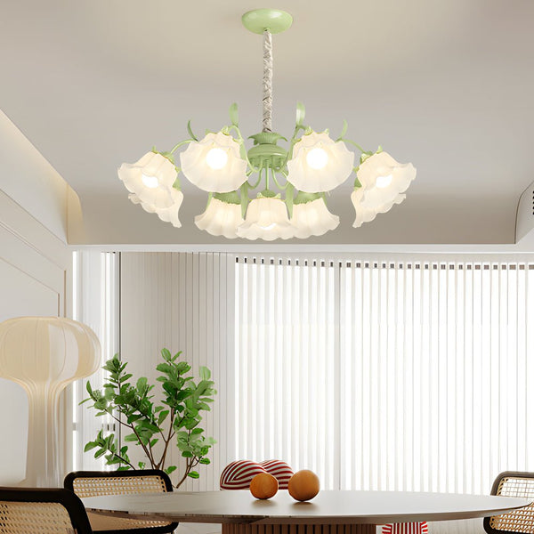 Elegant French Style Chandelier with 9 Flower Heads - Three-Step Dimming Feature