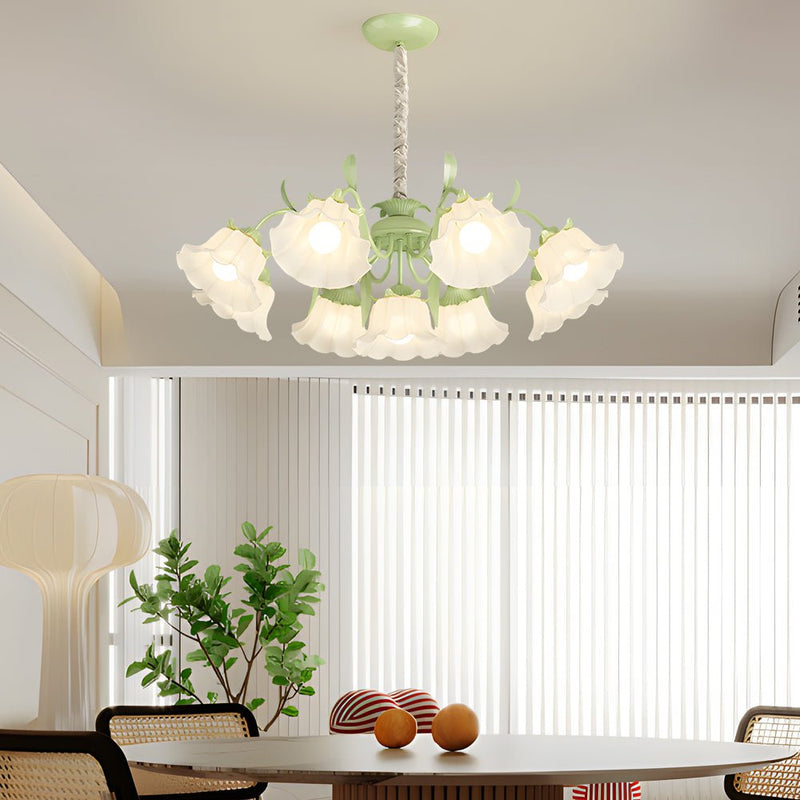 Elegant French Style Chandelier with 9 Flower Heads - Three-Step Dimming Feature