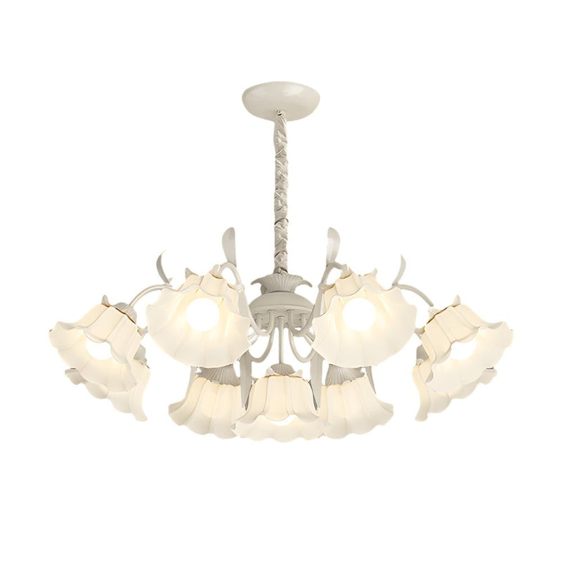 Elegant French Style Chandelier with 9 Flower Heads - Three-Step Dimming Feature