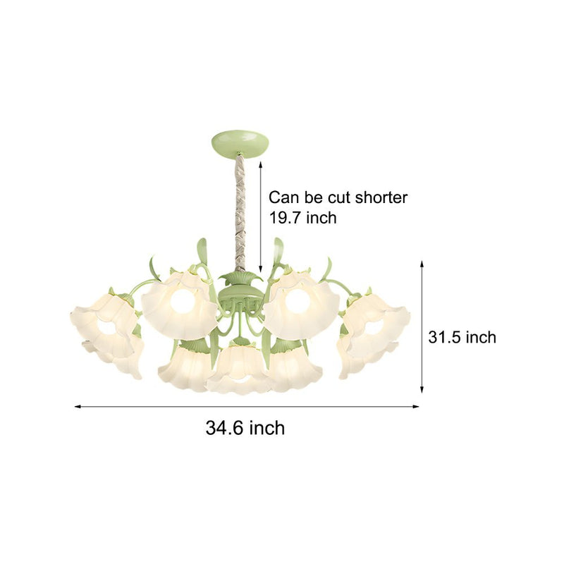 Elegant French Style Chandelier with 9 Flower Heads - Three-Step Dimming Feature