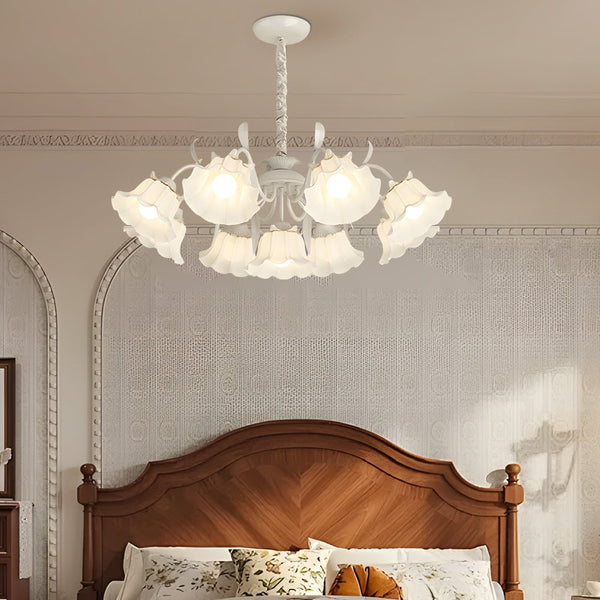 Elegant French Style Chandelier with 9 Flower Heads - Three-Step Dimming Feature