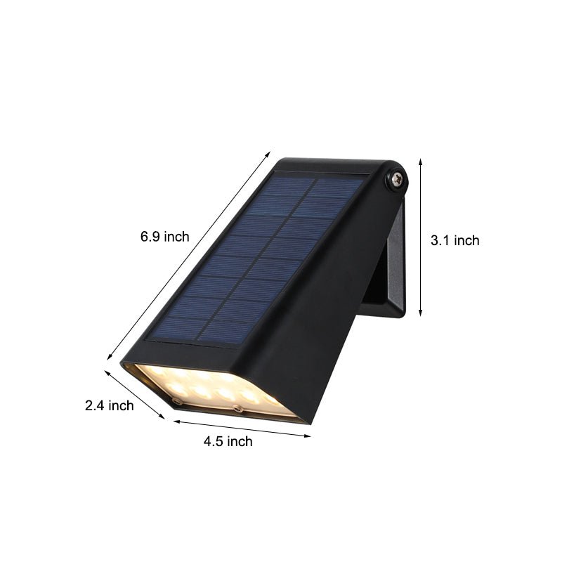 90° Adjustable Smart LED Waterproof Black Modern Solar Wall Lights - Energy-Efficient Outdoor Lighting