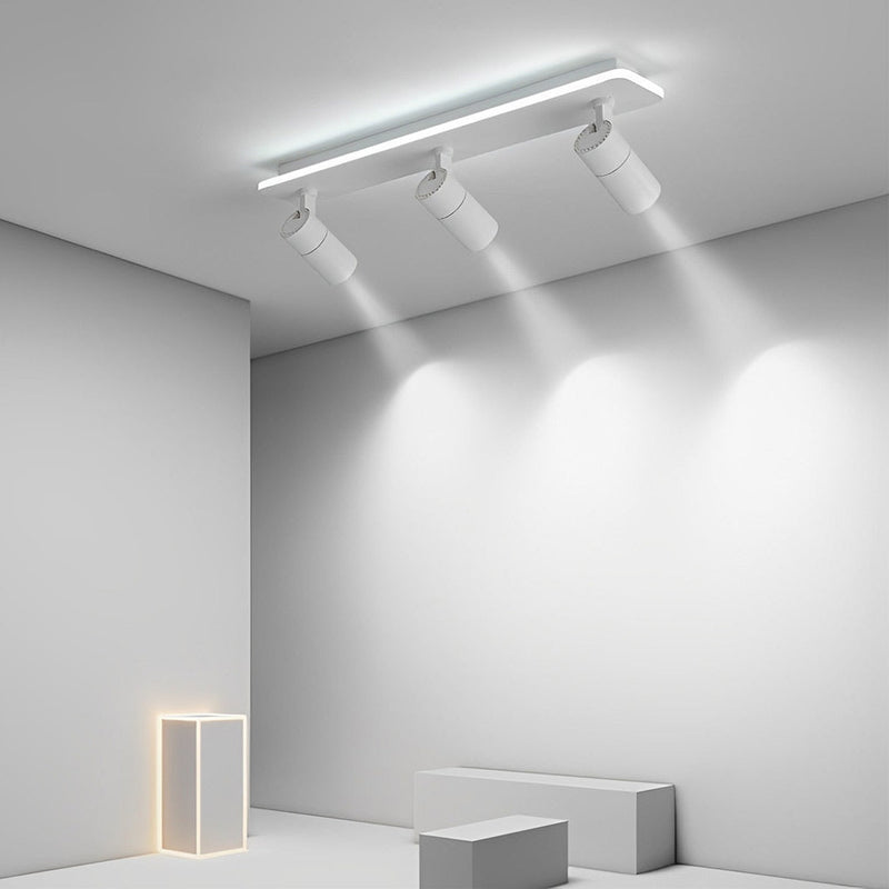 Minimalist Adjustable LED Flush Mount Spotlight - 2/3/4 Light Long Rectangular Design for Modern Home Lighting