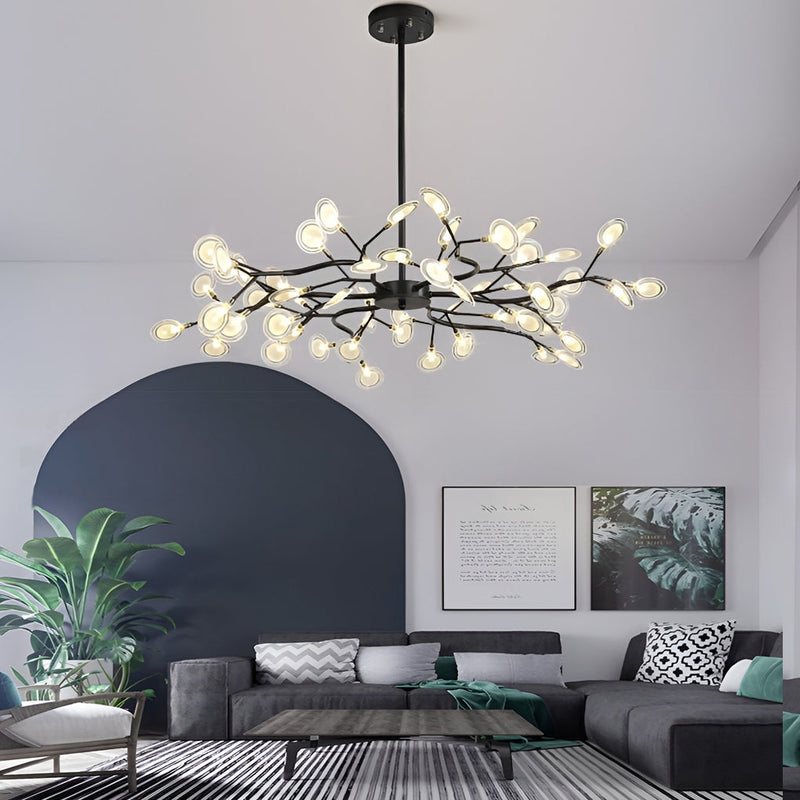 Nordic Branches Metal & Acrylic Chandelier - Modern Hanging Ceiling Light Fixture
