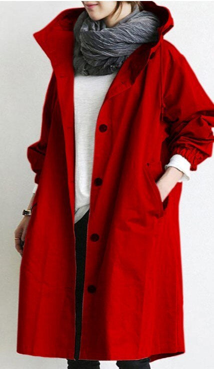 Chic Women's Lightweight Long Hooded Trench Coat - Versatile All-Season Stylish Outerwear for Every Occasion