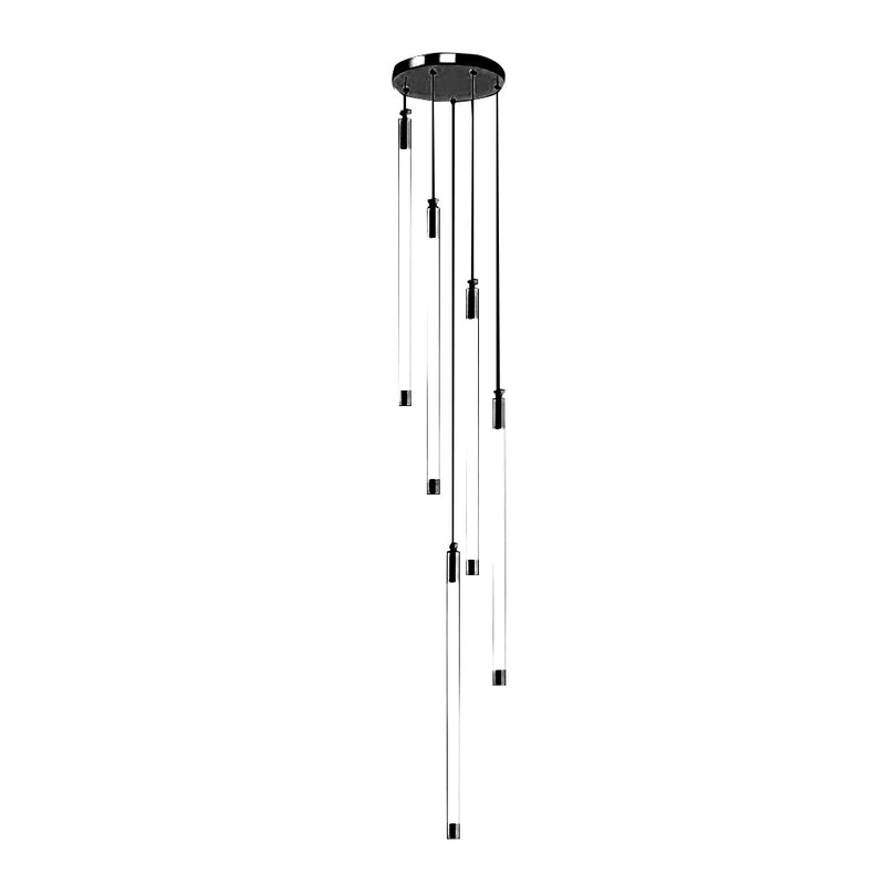 Modern Spiral Duplex LED Chandelier - Creative Long Tube Ceiling Light for Staircases