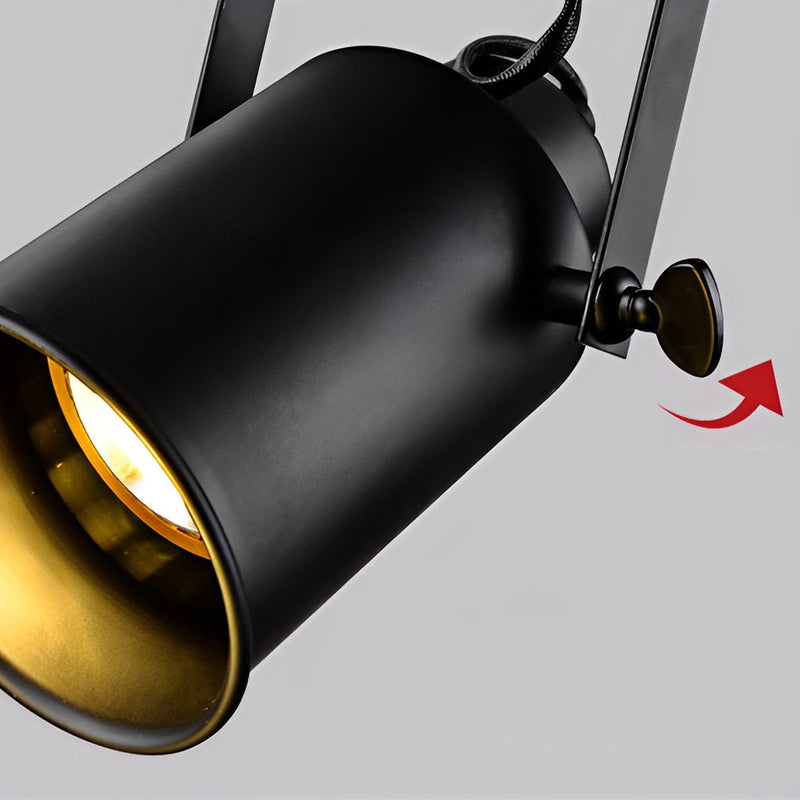 Adjustable Retro Black Iron LED Spotlights - Industrial American Style Lighting