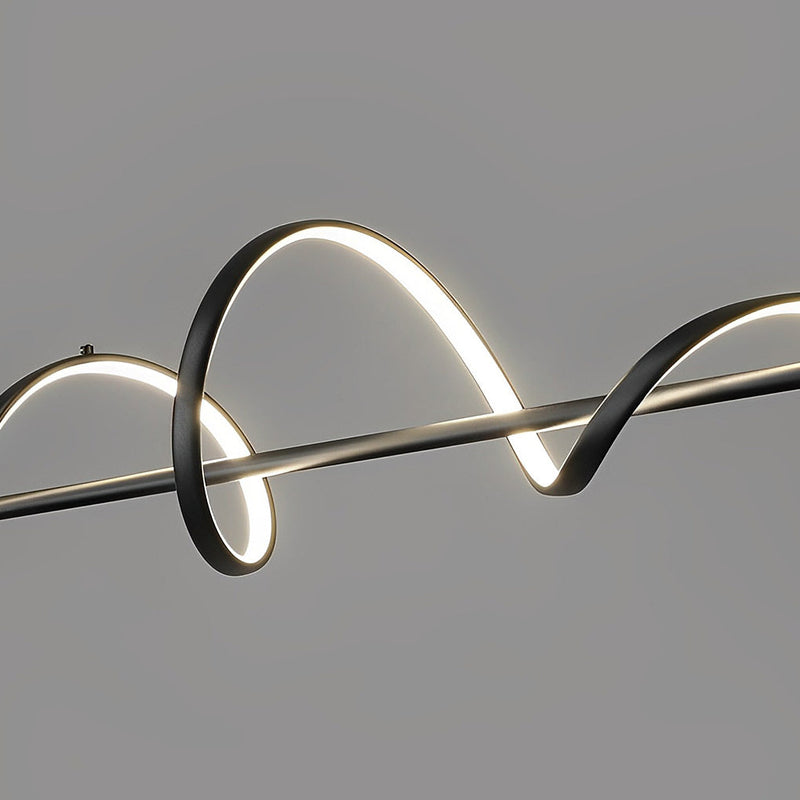 Nordic Wavy 360° Rotating LED Chandelier Light - Three-Step Dimming, Modern Design