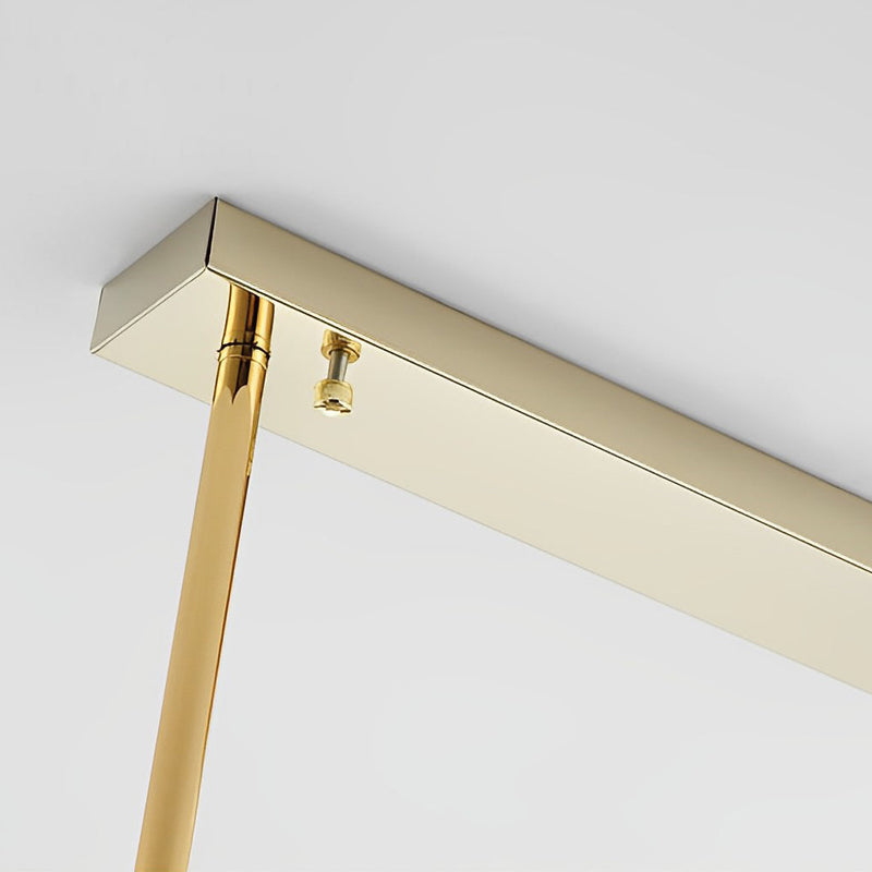 Postmodern Rectangular LED Chandelier with Three-Step Dimming & Crystal Strips - Elegant Lighting Fixture for Modern Spaces