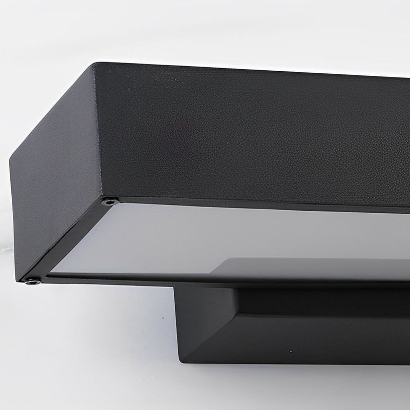 Outdoor Motion Sensor Black Rectangle Wall Light - Weatherproof Security Lighting for Patios, Gardens, and Entrances