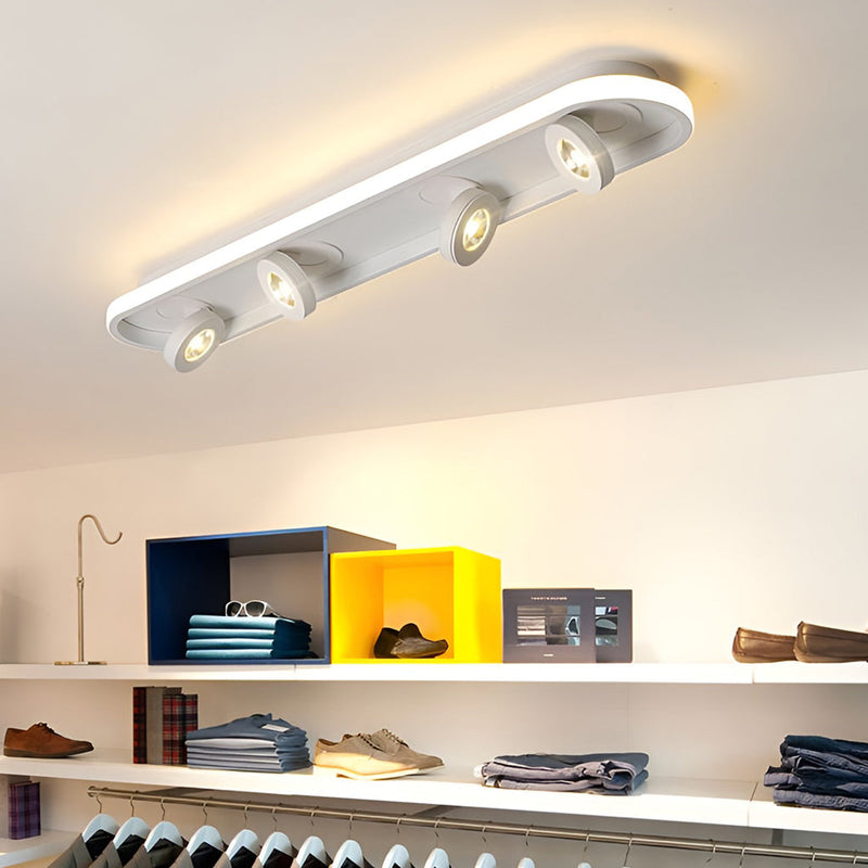 Modern Adjustable Rounded Rectangular LED Ceiling Spotlight - Sleek Design for Home & Office Lighting