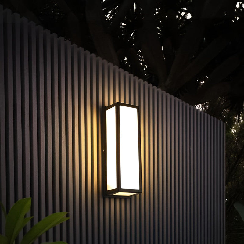 Modern Black Rectangle LED Waterproof Motion Sensor Wall Sconce - Stylish Outdoor Lighting Fixture