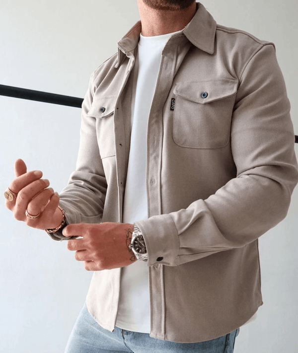 Men's Stylish Modern Shirt Jacket - Versatile Layering Essential for Casual & Smart-Casual Outfits