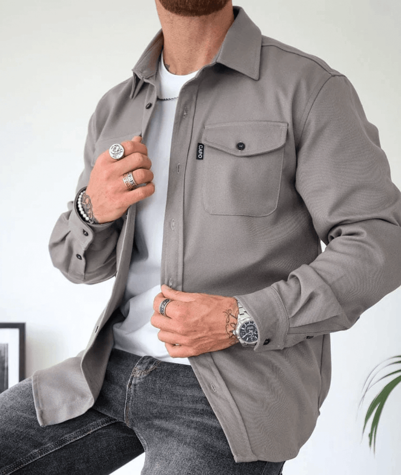 Men's Stylish Modern Shirt Jacket - Versatile Layering Essential for Casual & Smart-Casual Outfits