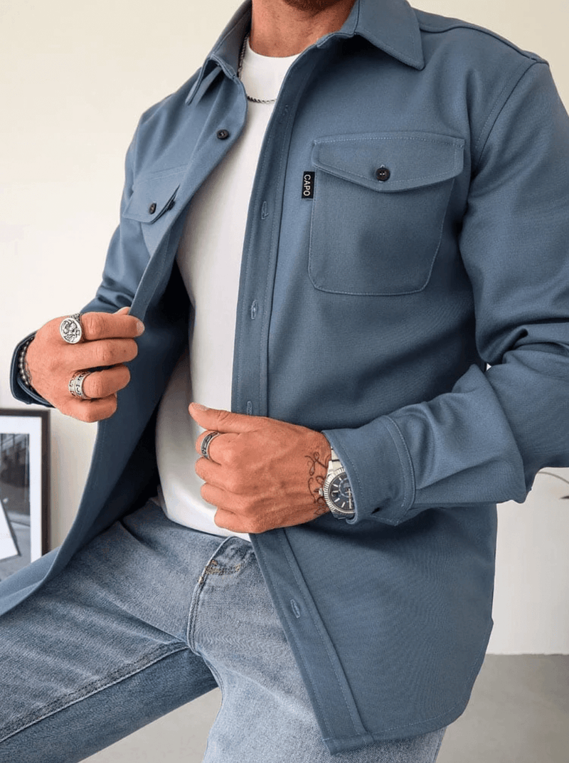 Men's Stylish Modern Shirt Jacket - Versatile Layering Essential for Casual & Smart-Casual Outfits