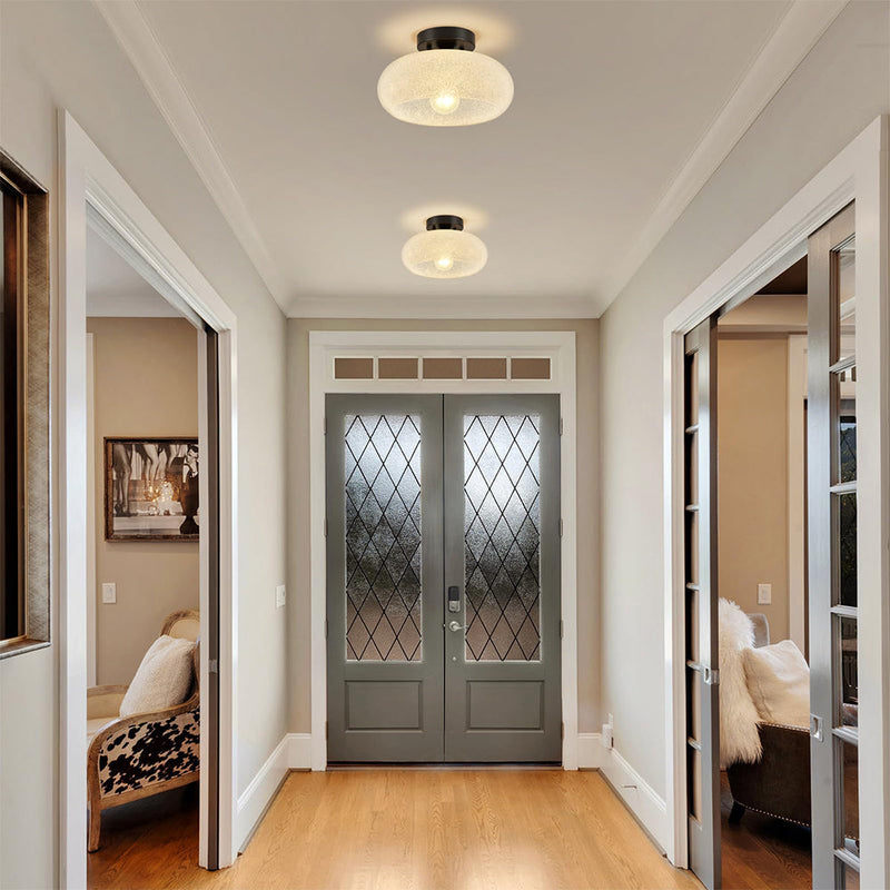 Modern Semi-Flush Ceiling Light Fixture with Elegant Glass Design - Contemporary Lighting for Home Decor