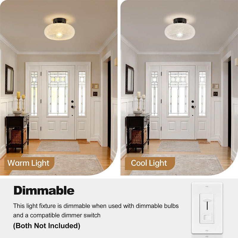 Modern Semi-Flush Ceiling Light Fixture with Elegant Glass Design - Contemporary Lighting for Home Decor