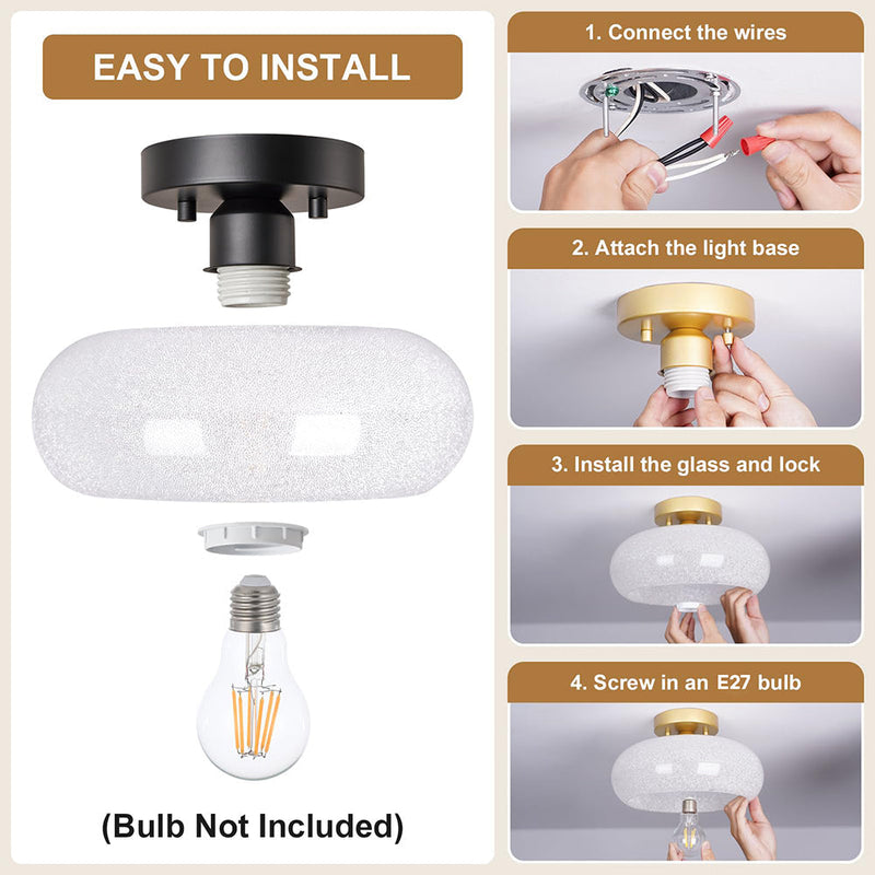 Modern Semi-Flush Ceiling Light Fixture with Elegant Glass Design - Contemporary Lighting for Home Decor