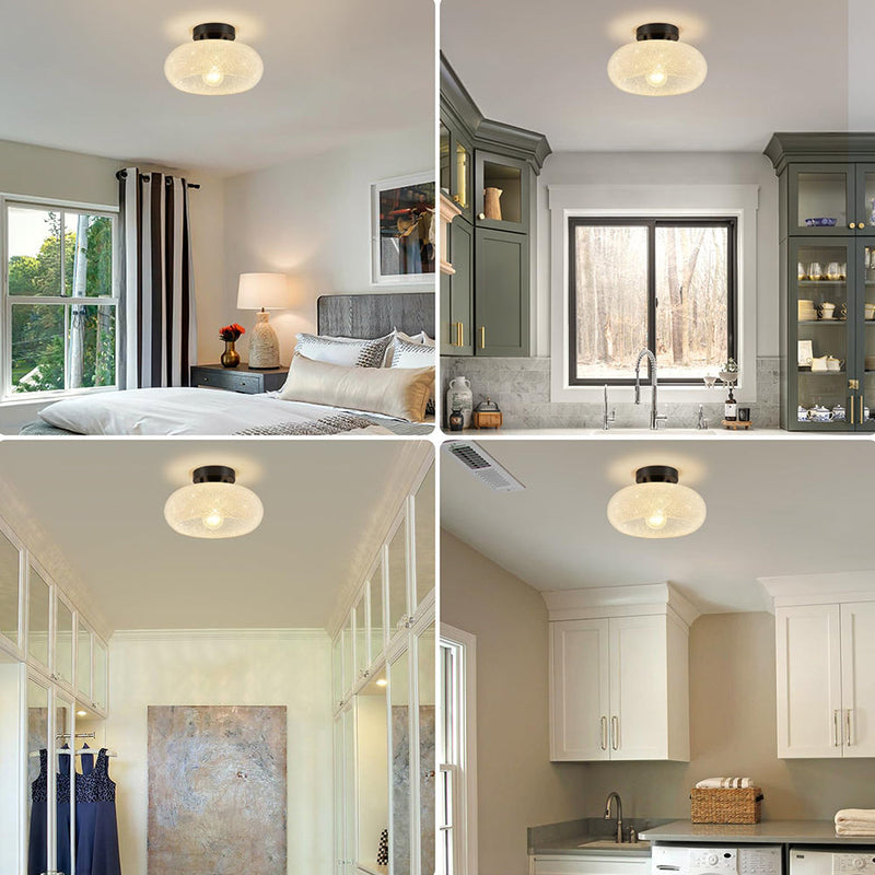 Modern Semi-Flush Ceiling Light Fixture with Elegant Glass Design - Contemporary Lighting for Home Decor