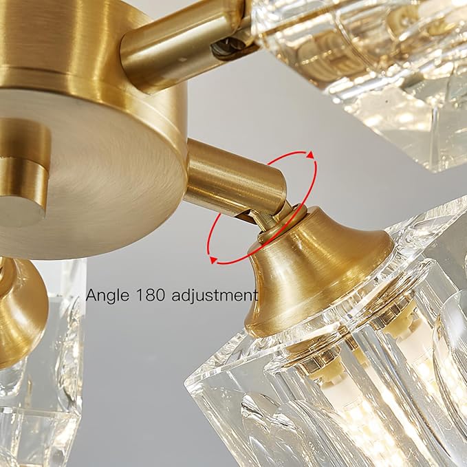 Elegant Crystal Ceiling Light Fixture with Gold Semi Flush Mount - Modern Home Lighting