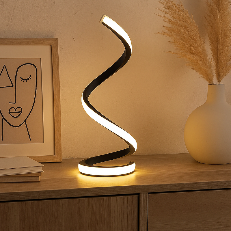 Luminous Spiral LED Lamp – Artistic Form, Effortless Glow