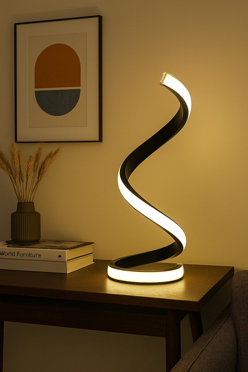 Luminous Spiral LED Lamp – Artistic Form, Effortless Glow