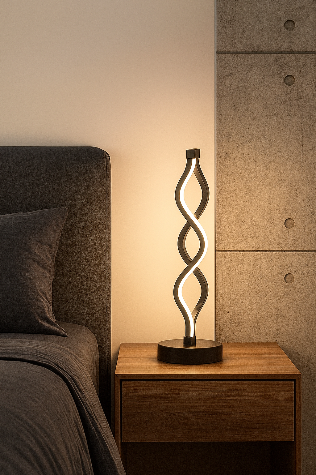 Double Helix Glow – Sculptural Light for Modern Spaces