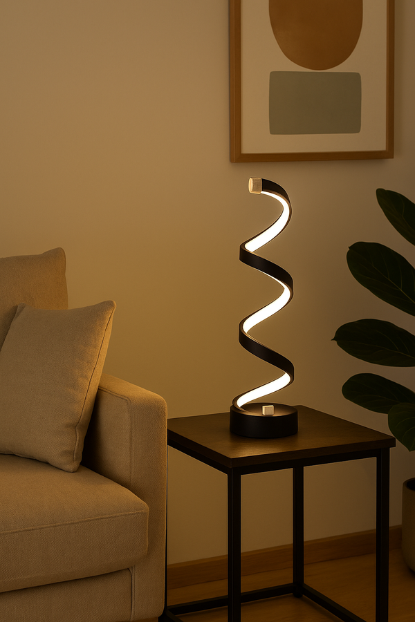 Spiral Motion LED Lamp – Fluid Form, Ambient Warmth