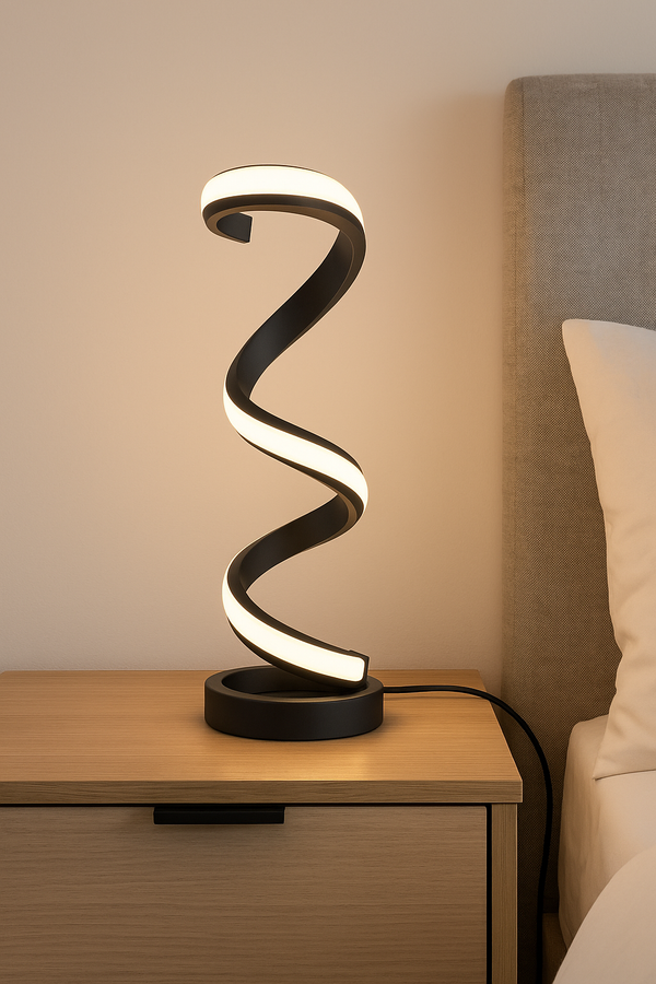 Sculptural Wave LED Lamp – Futuristic Simplicity