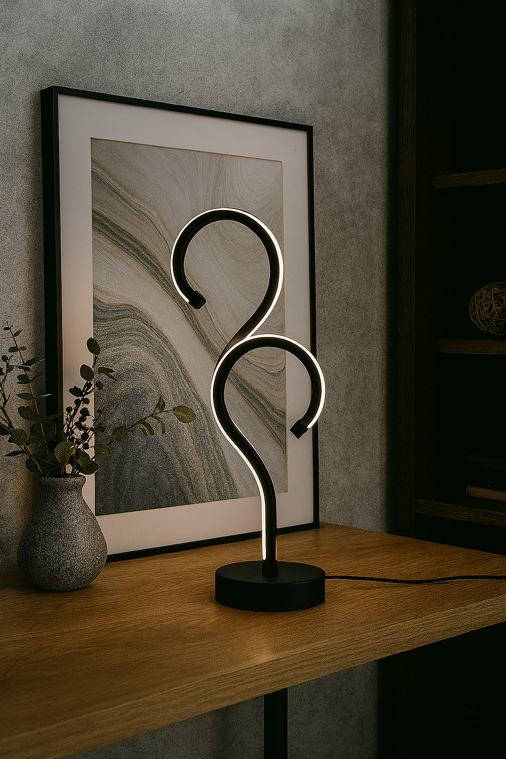 Double Arc LED Lamp – Artistic Shape, Ambient Light