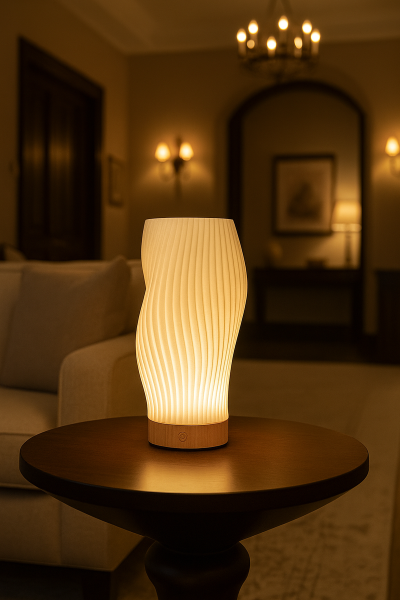 Waveform LED Lamp – Sculptural Light, Seamless Style