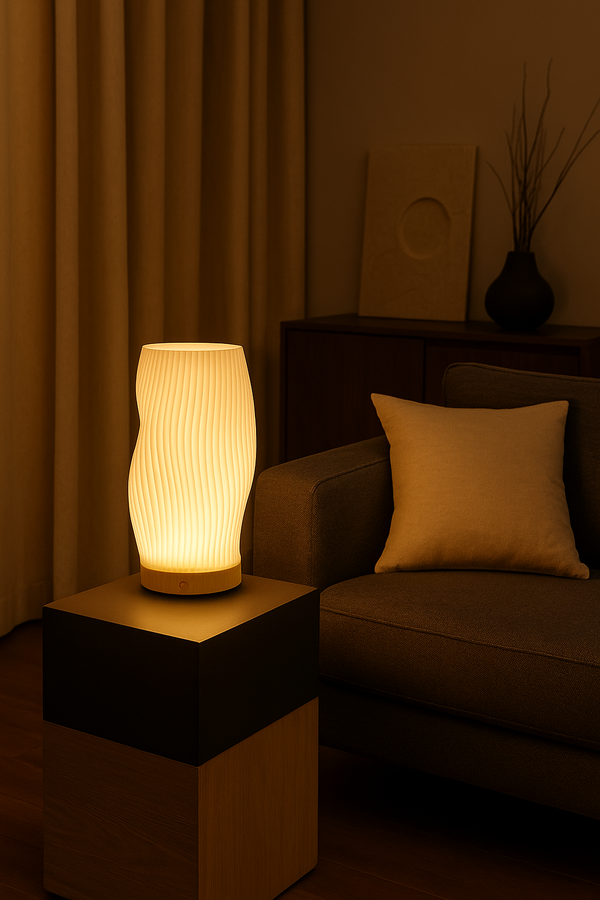 Waveform LED Lamp – Sculptural Light, Seamless Style
