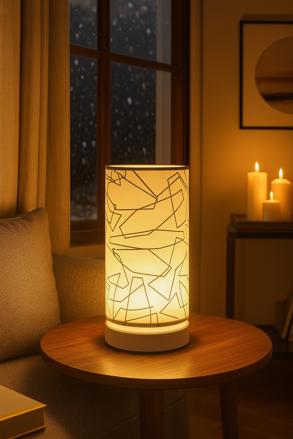 GeoGlow Table Lamp – Artistic Light with Modern Edge