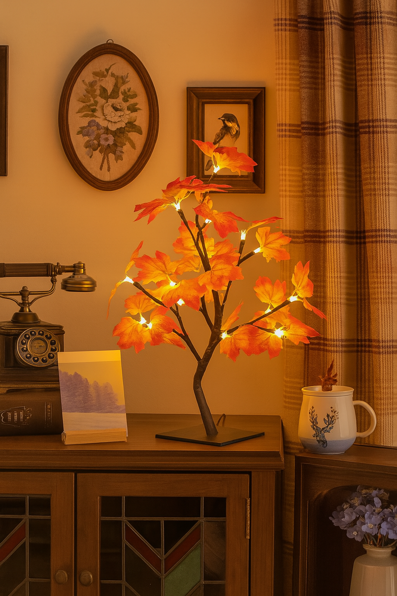 Maple Leaf Decorative Tree Lamp – Autumn Glow, Year-Round Charm