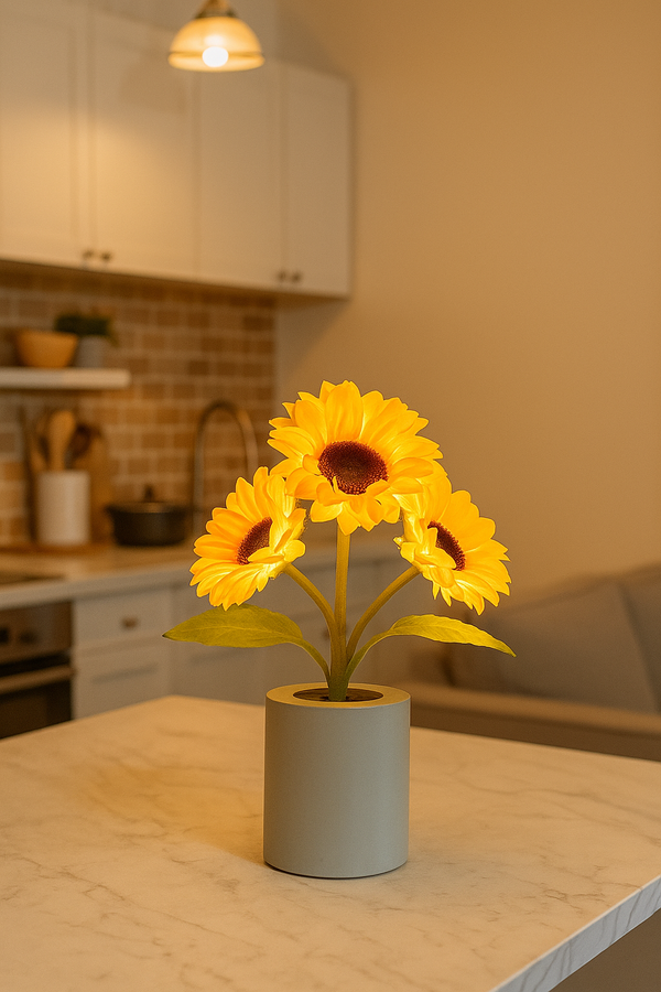 Sunflower Vase Lamp – Cheerful Light, Natural Charm