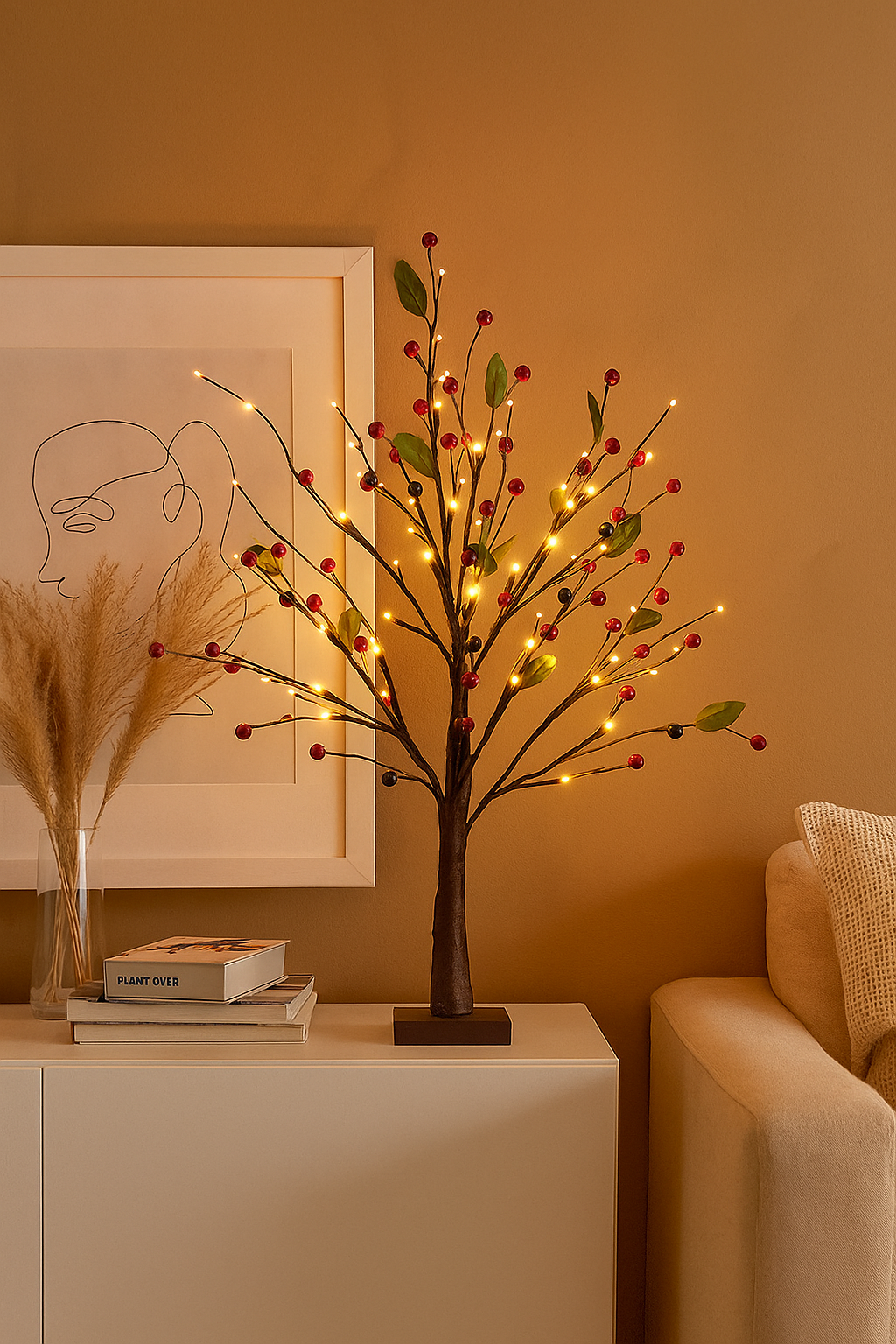 Berry Tree Lamp – Festive Charm, Year-Round Glow