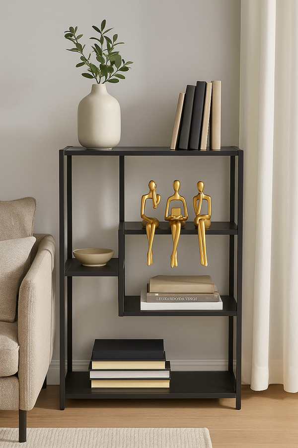 Set of 3 Modern Abstract Gold Thinker Sculptures