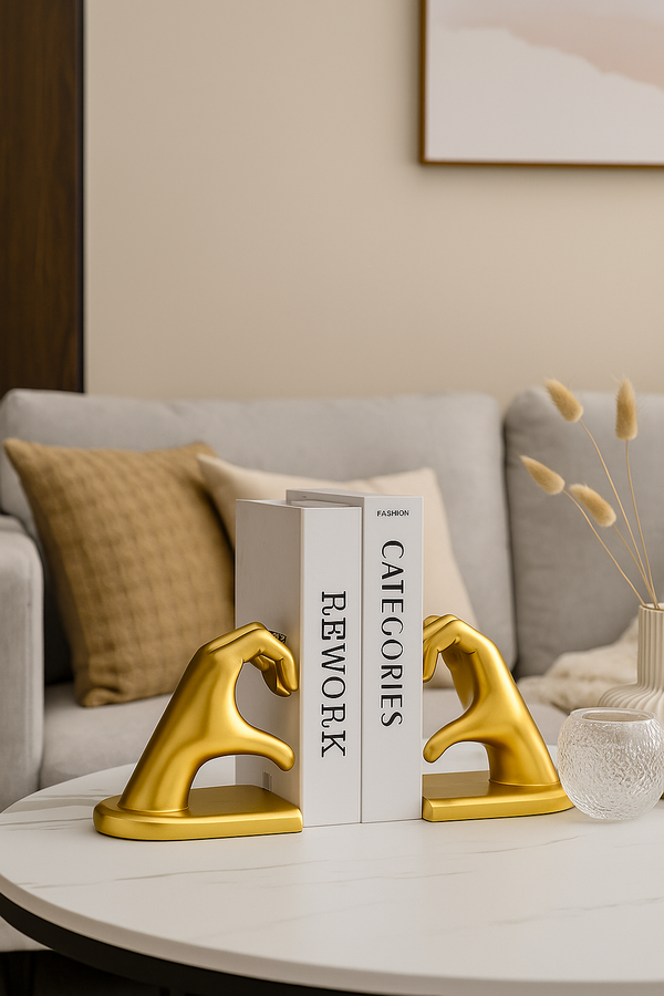 Gold Hand Bookend Set