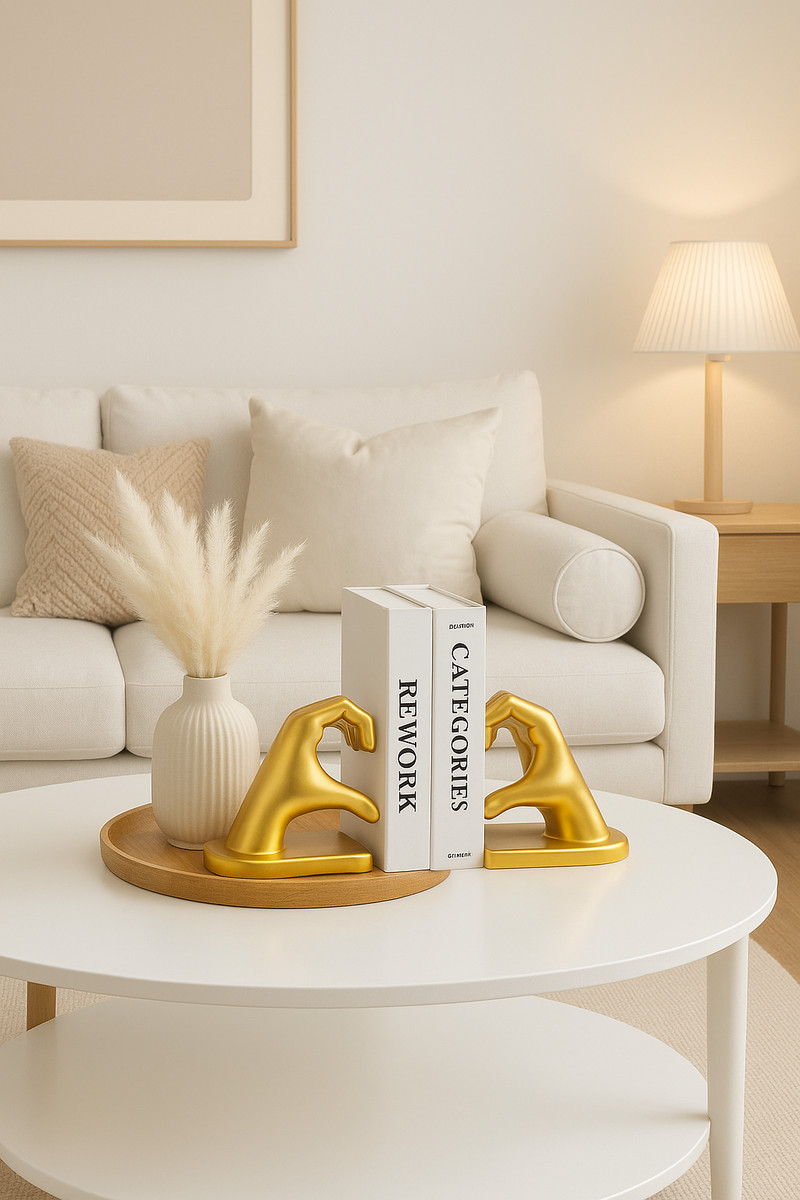 Gold Hand Bookend Set