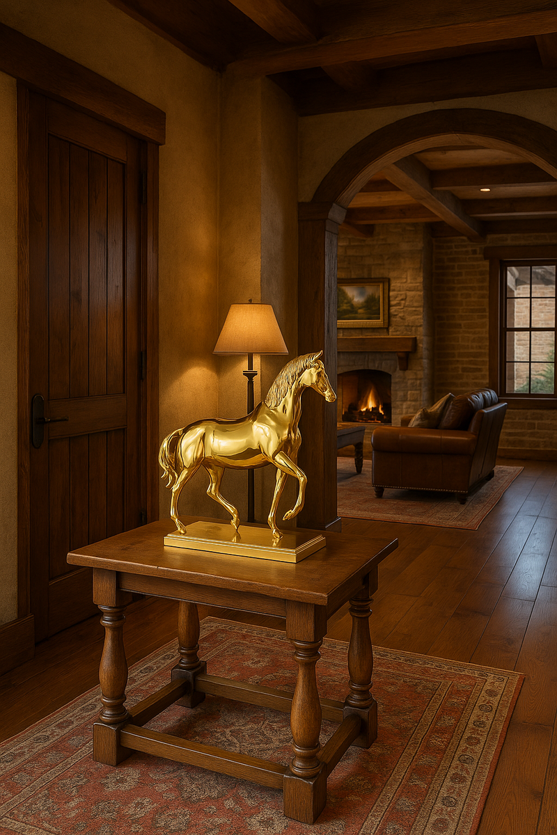 Luxurious Gold Horse Sculpture