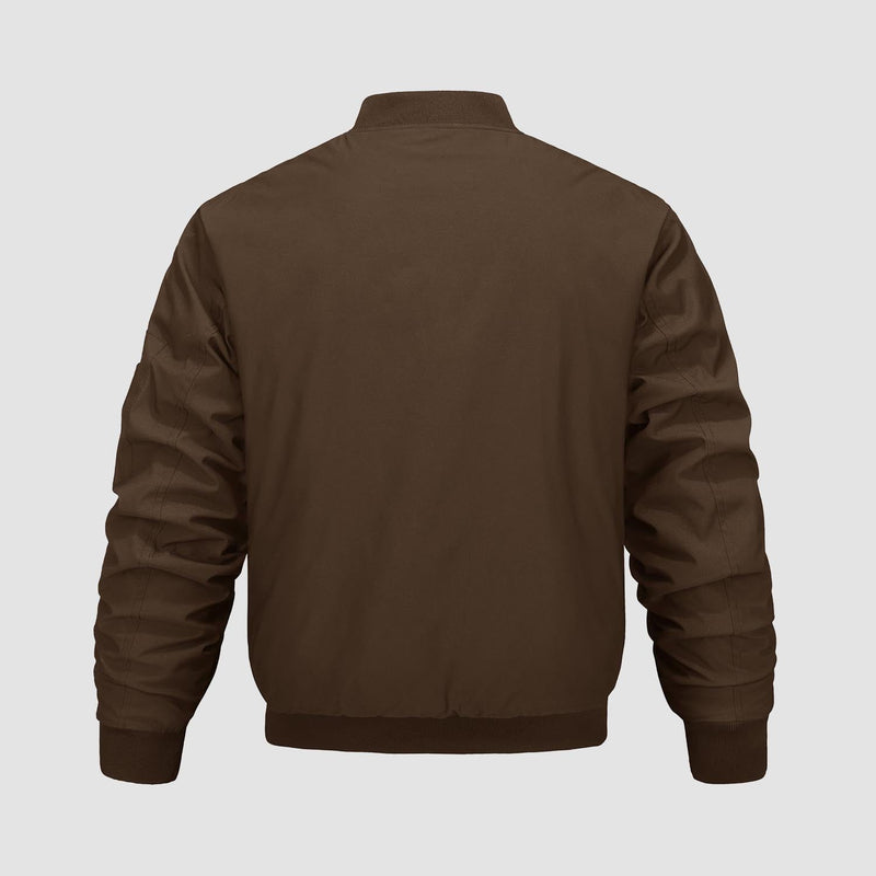 Men's Quilted Windproof Bomber Jacket with Pockets - Stylish, Durable All-Season Outerwear for Men