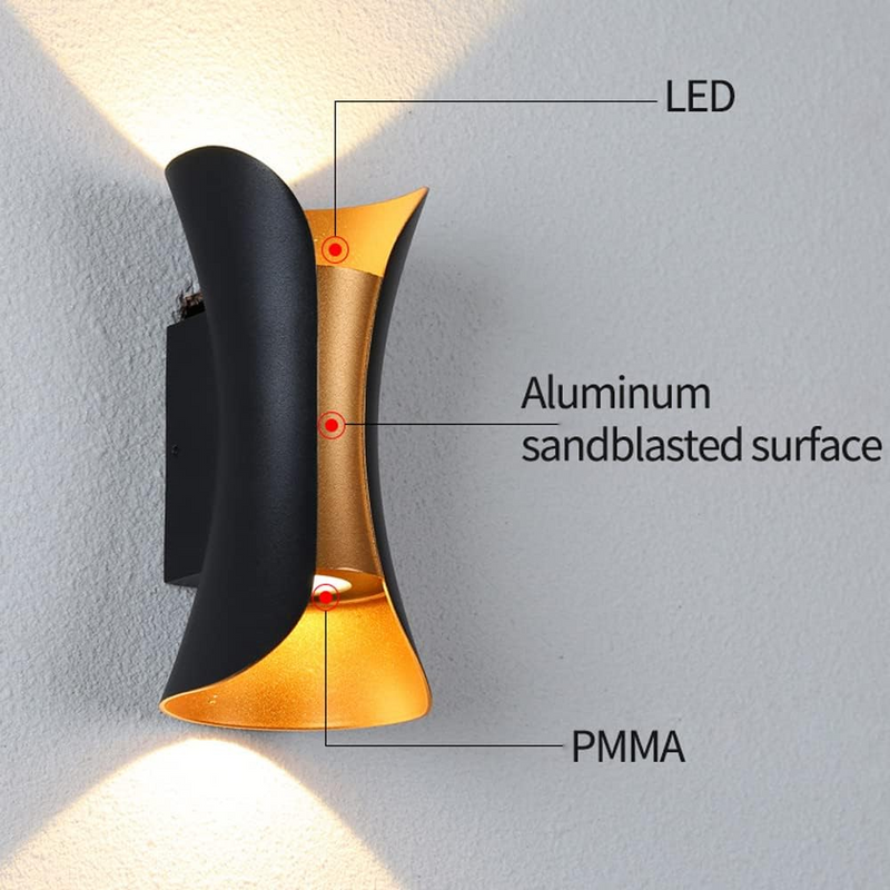 Waterproof Outdoor LED Wall Light - Durable Aluminum Design for Garden, Patio, and Exterior Use