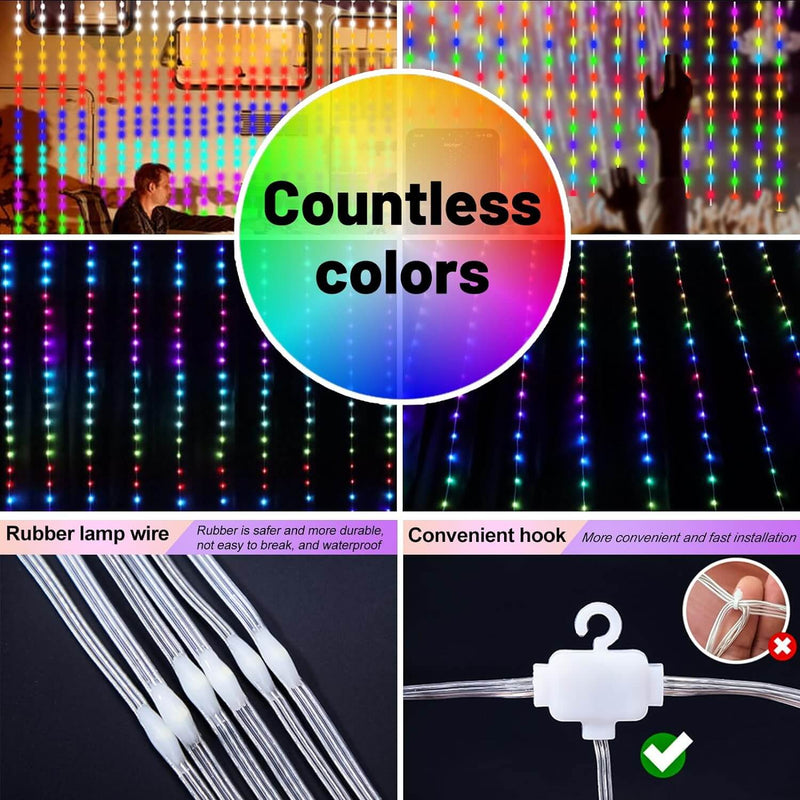 DIY Smart LED Curtain Lights - Sync with Music & App Control for Home Decor