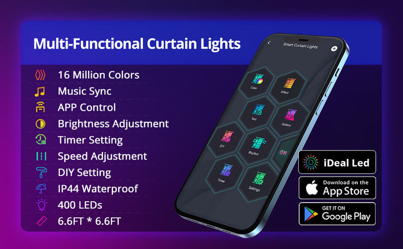 DIY Smart LED Curtain Lights - Sync with Music & App Control for Home Decor